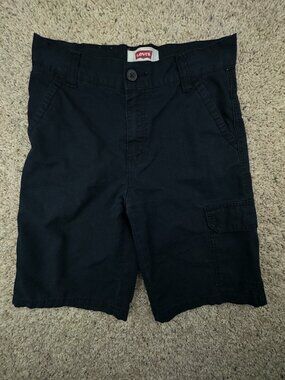 Levi's Cargo Shorts Boys 14 Reg Dark Blue Long 27W Pull On Red Tab Youth Kids
